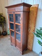 Klassiek teakhouten vitrinekast, servieskast, buffetkast , Ophalen of Verzenden, Zo goed als nieuw, 25 tot 50 cm, 200 cm of meer