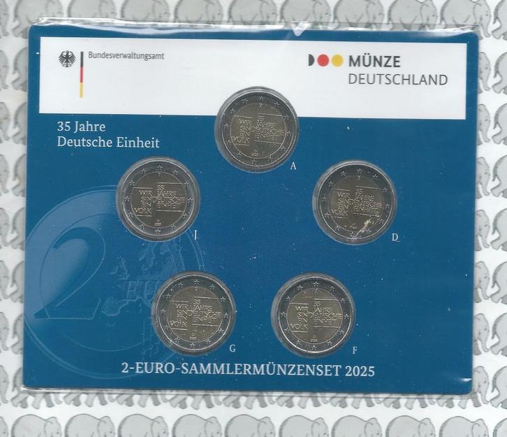 Duitsland 2 euro 2025 (33e)"35 j.Duitse Eenheid"(5 let), Postzegels en Munten, Munten | Europa | Euromunten, Losse munt, 2 euro