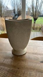 Creme kleurige stenen geglazuurde Bloempot binnen, Tuin en Terras, Bloempotten, Ophalen, Rond, Binnen, Zo goed als nieuw