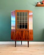 Vintage Deense palissander hoekkast | Jaren 60, Ophalen, Met deur(en), 100 tot 150 cm, 50 tot 100 cm