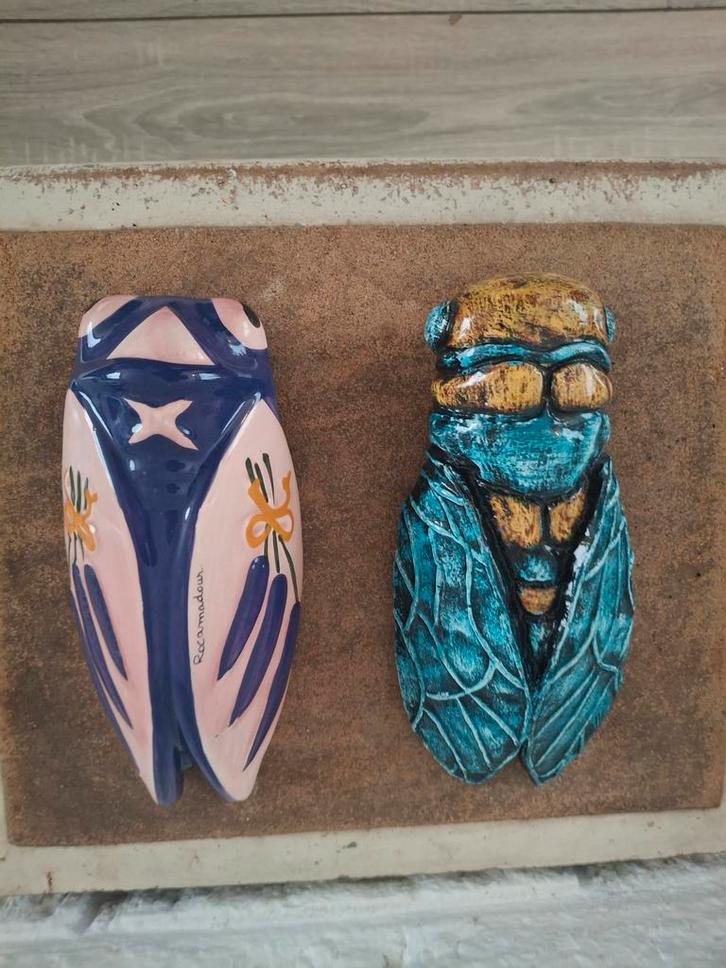 2 x originele cicade uit Frankrijk, Antiek en Kunst, Antiek | Woonaccessoires, Ophalen of Verzenden