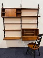 vintage teak wandmeubel, Louis van Teeffelen,Webe, jaren 60, Ophalen, Gebruikt, Bruin, Eén