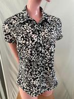 Bloemenblouse – 100% Katoen, Maat 40, Ophalen of Verzenden, Zo goed als nieuw, Maat 38/40 (M), Zwart