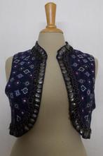 Folklore look print blauw print gilet! S, Zo goed als nieuw, Verzenden, Blauw, Maat 36 (S)