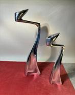 Set design kandelaars aluminium – modernistisch 1970-80, Gebruikt, Overige kleuren, 25 tot 50 cm, Verzenden