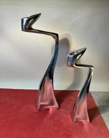 Set design kandelaars aluminium – modernistisch 1970-80 beschikbaar voor biedingen