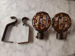 metalen beugels voor gordijnstangen met decoratieve, kralene, Huis en Inrichting, Ophalen of Verzenden, Nieuw, 200 cm of meer