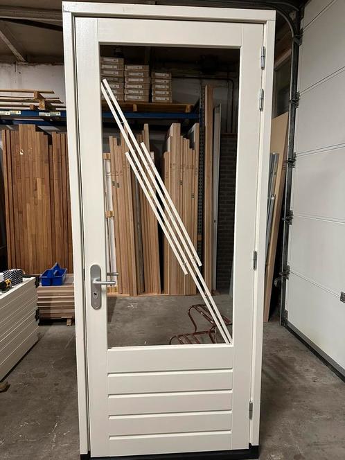 achterdeuren met kozijn, Doe-het-zelf en Verbouw, Deuren en Horren, Nieuw, Binnendeur, 200 tot 215 cm, 80 tot 100 cm, Glas, Hout