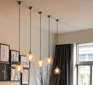 Luxe retro design hanglampen | 5 stuks | glas beschikbaar voor biedingen