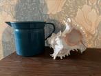 Grote blauwe emaille kan brocante waterkan petrol, Antiek en Kunst, Antiek | Emaille, Ophalen of Verzenden
