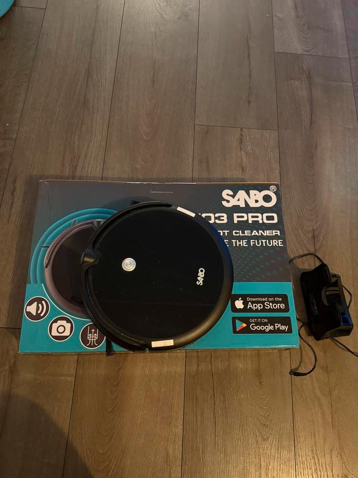 Sanbo D-503 Pro Robotstofzuiger – Zwart | Premium Model, Witgoed en Apparatuur, Stofzuigers, Zo goed als nieuw, Robotstofzuiger