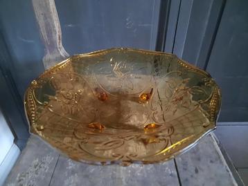 OPRUIMING Glazen schaal op 4 pootjes ø 29cm art deco *Etage3 beschikbaar voor biedingen