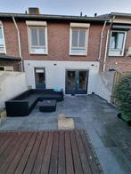 terrastegels: 22m2 leisteen antraciet 3cm dik, Ophalen, Gebruikt, Terrastegels, Natuursteen
