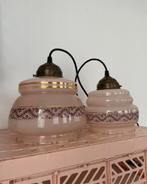Vintage hanglampen | pastelroze lampjes | retro lampenkap, Ophalen of Verzenden