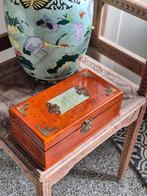 Vintage Chinese Lakkist met Jade Inleg, Ophalen of Verzenden
