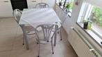 Keukentafel (80 x 80) met 4 stoelen., Huis en Inrichting, Tafels | Eettafels, Ophalen, Overige materialen, Gebruikt, 50 tot 100 cm