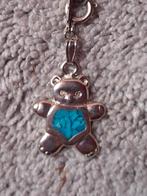 Teddybeer Hanger Zilver met Turquoise, Ophalen of Verzenden, Zo goed als nieuw, Stoffen beer, Overige merken