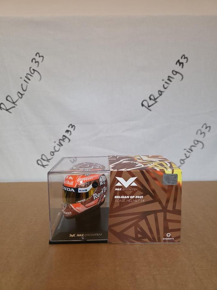 Verstappen België Spa GP 2021 helm 1:4 + kinspoiler, Verzamelen, Automerken, Motoren en Formule 1, Nieuw, Formule 1, Ophalen of Verzenden