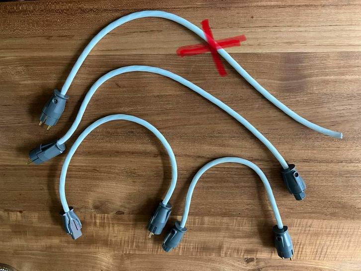 3+3 Supra LoRad SW-EU netstekkers met vergulde connectoren, Audio, Tv en Foto, Audiokabels en Televisiekabels, Zo goed als nieuw