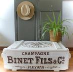Grote kist / salon tafel Binet Fils champagne / vintage, Huis en Inrichting, Woonaccessoires | Kisten, Minder dan 50 cm, Minder dan 50 cm