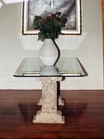 Antieke tafel met kristallen glasplaat, Antiek en Kunst, Antiek | Glas en Kristal, Ophalen