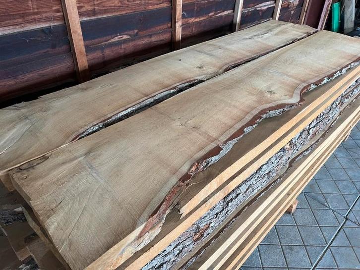 Boomstamtafel blad, 7 cm,  massief eiken tafelblad, Doe-het-zelf en Verbouw, Hout en Planken, Nieuw, Plank, Eiken, 300 cm of meer