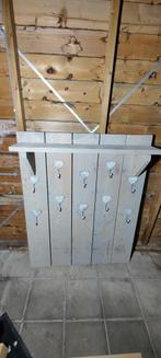 Houten kapstok met plankje en haakjes, Gebruikt, 100 tot 150 cm, Hout, Ophalen