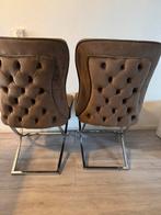 4 Bruine Velvet Eetstoelen - Mooie Prijs!, Huis en Inrichting, Stoelen, Ophalen, Gebruikt, Bruin, Vier