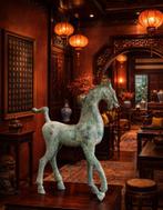 Chinees Bronzen Tang paard - H 85 cm  - decoratief beeld, Ophalen of Verzenden, Brons
