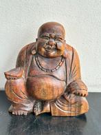 Oud Houtsnijwerk Happy Boeddha beeldje  11 cm, Ophalen of Verzenden, Gebruikt