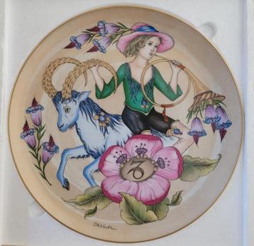 Hutschenreuther sier-wandbord sterrenbeeld Steenbok beschikbaar voor biedingen