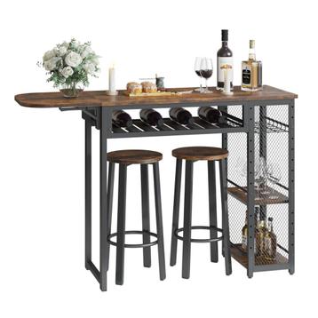 139cm Kitchen Island  Bar Set with 2 chairs & 4-tier storage beschikbaar voor biedingen