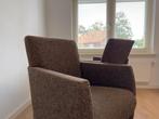 Stoffen eetkamer stoelen (2 stuks) op wielen, Huis en Inrichting, Stoelen, Ophalen, Gebruikt, Twee, Bruin