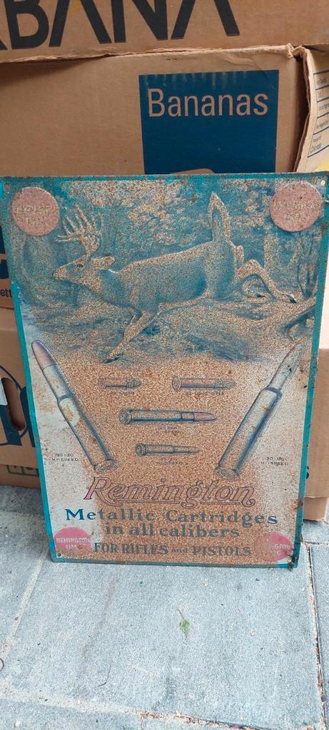 Vintage Remington Emaille Reclamebord, Antiek en Kunst, Antiek | Emaille, Ophalen of Verzenden