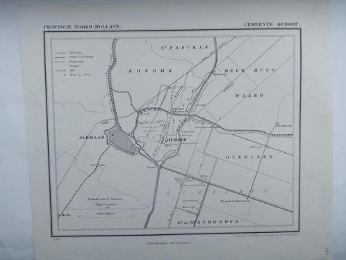 41 / Oudorp Alkmaar Schermer Heer Hugo Waard J. Kuyper 1867, Antiek en Kunst, Kunst | Litho's en Zeefdrukken, Ophalen of Verzenden