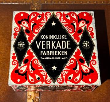Antiek Verkade biscuits Blikken doos - Koekenblik beschikbaar voor biedingen