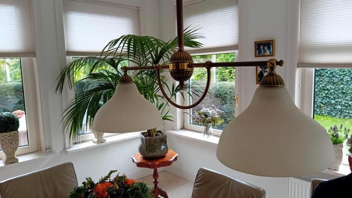 Hanglamp twee kappen in hoogte verstelbaar, Huis en Inrichting, Lampen | Hanglampen, Zo goed als nieuw, Ophalen