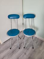 2x blauwe opklapbare stoeltjes, Ophalen, Gebruikt, Blauw, Twee