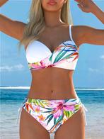 Bikini wit met bloemen 38 40 42 44 gebloemd strandmode, Ophalen of Verzenden, Nieuw, Wit, Bikini