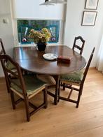 Antieke eethoek ovaal klap blad 190x1.20, Huis en Inrichting, Complete eetkamers, Ophalen, Zo goed als nieuw, 4 tot 6 stoelen