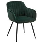 Eetkamerstoelen (2x) groen velours, Ophalen, Twee, Overige kleuren, Zo goed als nieuw