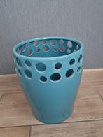 Mooie turquoise stenen bloempot, Tuin en Terras, Bloempotten, Steen, Rond, Ophalen of Verzenden, Zo goed als nieuw