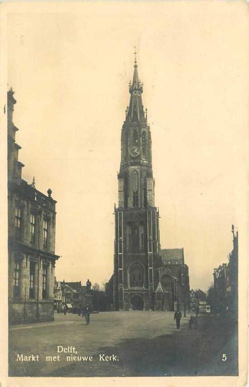 (300-440-027) Delft Markt met nieuwe kerk, Verzamelen, Ansichtkaarten | Nederland, Zuid-Holland, Verzenden