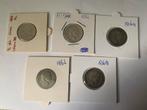 5 zilveren halve gulden willem 3 1858,1862,1864,1866,1868, Ophalen of Verzenden, Nederland, Munten