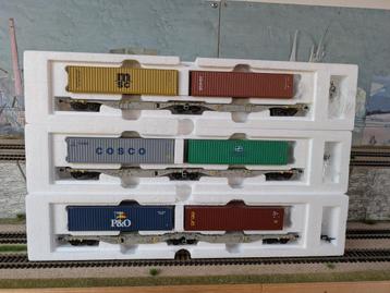 Mehano | Set van 3 Container SGGMRSS 90 | Geen NMBS SNCB NS beschikbaar voor biedingen
