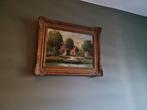 Klassiek schilderij Landhuis aan de oever T Verkade, Antiek en Kunst, Kunst | Schilderijen | Klassiek, Ophalen of Verzenden