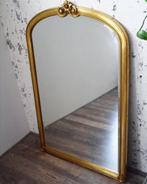 Vintage design Deknudt boogspiegel houtbewerkte gouden lijst, Ophalen, 100 tot 150 cm, Zo goed als nieuw, Overige vormen
