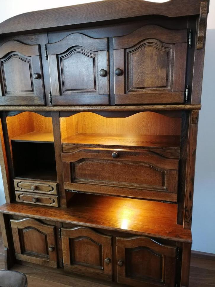 Eiken kast met nostalgische uitstraling, Huis en Inrichting, Kasten | Wandmeubels, Gebruikt, 150 tot 200 cm, 150 tot 200 cm, 50 tot 75 cm