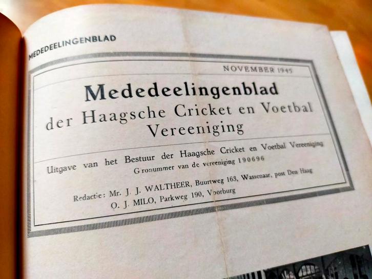 Bundeling Mededeelingenblad / Clubblad H.V.C.V.  1945-1950, Boeken, Sportboeken, Gelezen, Balsport, Ophalen of Verzenden