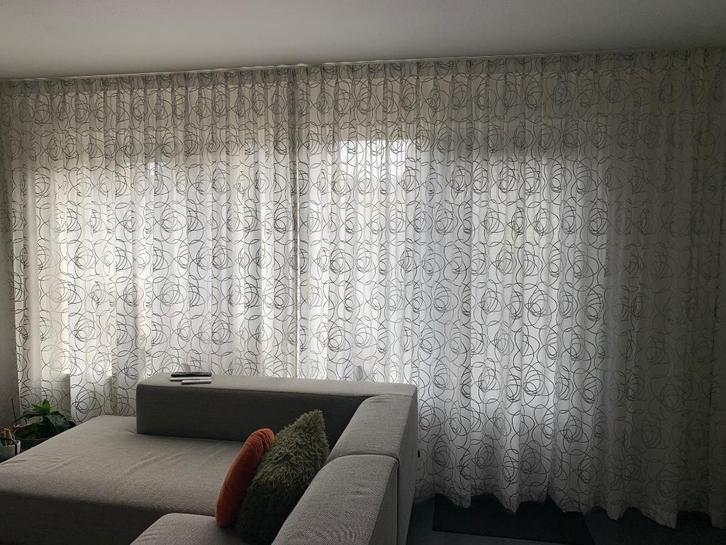 Gordijnen inbetween compleet met rails, Huis en Inrichting, Stoffering | Gordijnen en Lamellen, Zo goed als nieuw, 200 cm of meer